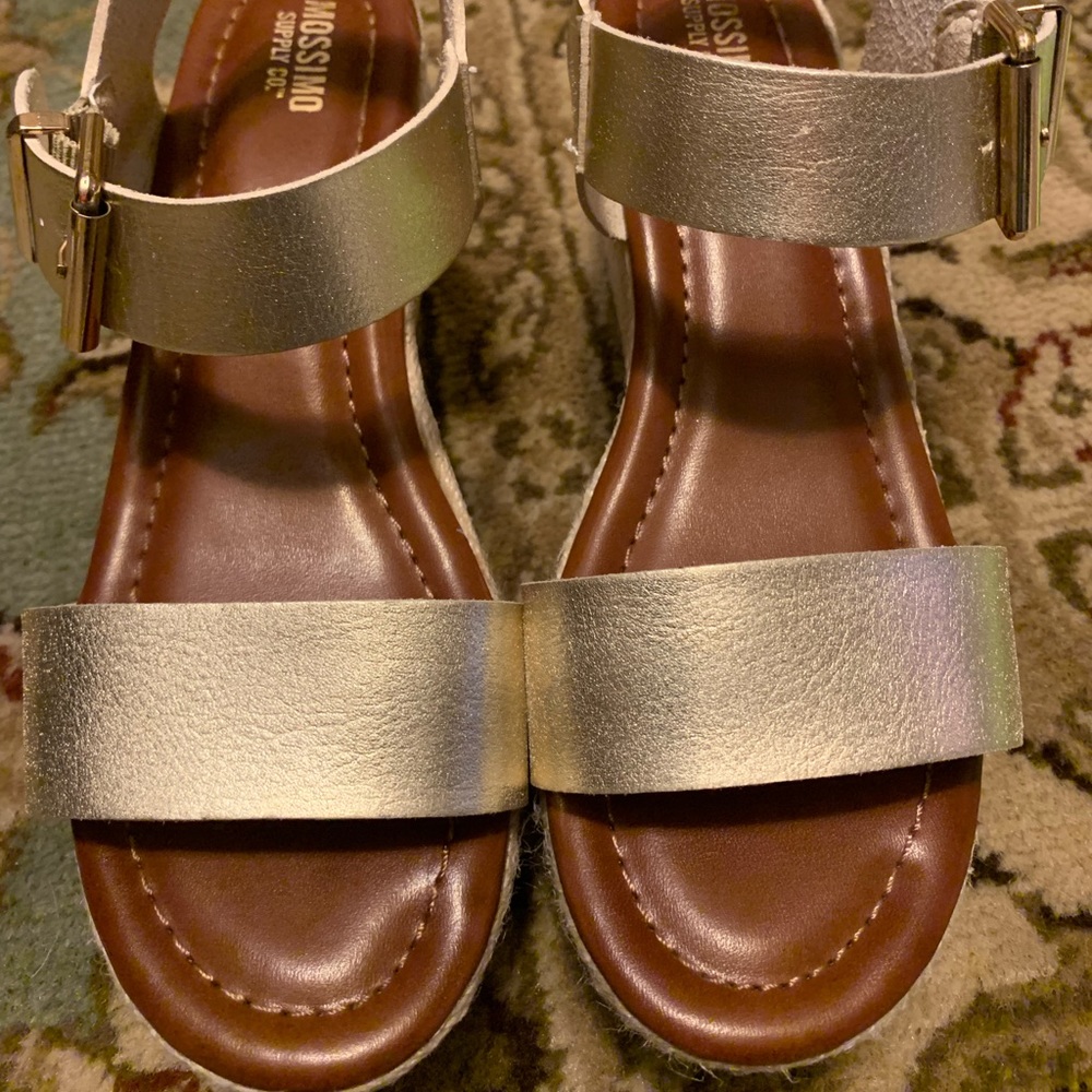 Mossimo metallic fold strap wedges